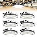 HYPERLITE LED High Bay Light: 250W 6-Pack UFO Light for Damp Locations - UL-Listed LED Shop Lights for Warehouse Industry Lighting