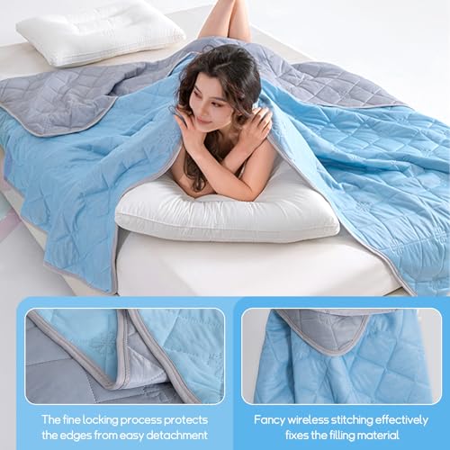 Haokelai Kühldecke Sommerdecke, Ice Silk Kühldecke, Selbstkühlende Decke Doppelseitige, Dünne Leichte Dünne Sommerdecke, Absorbiert Körperwärme, Atmungsaktive, für Besseren Schlaf (150x200cm)