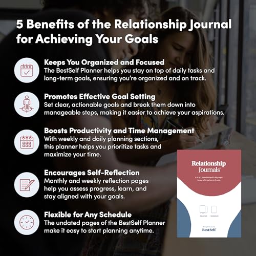 BestSelf Couples Journal for Him and Her 13 Week Therapy Workbook to Grow Love Together. Ideal Couple Journal and Couples Gifts.