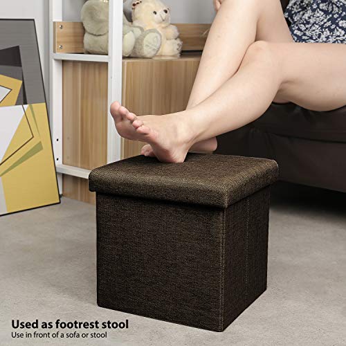 B-FSOBEIIALEO-Storage-Ottoman-Cube-Linen-Small-Coffee-Table-Foot-Rest-Stool-Seat-Folding-Toys-Chest-Collapsible-for-Kids-Brown-118x118x118 512QFc9gXhL