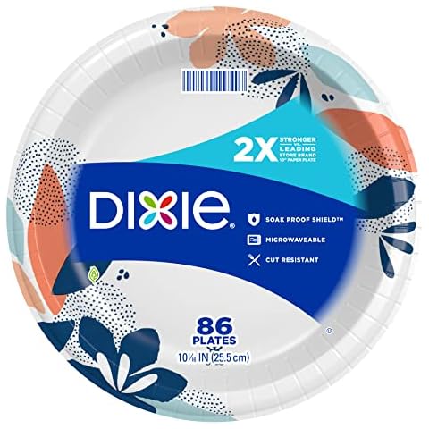 Dixie 10 Inch Large Paper Plates Cover