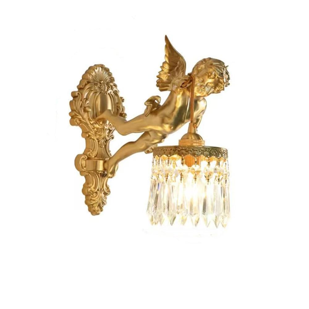 SXECAEPS Brass Wall Lamp LED - American Retro Style for Living Room, Bedroom, Aisle and Corridor Lighting