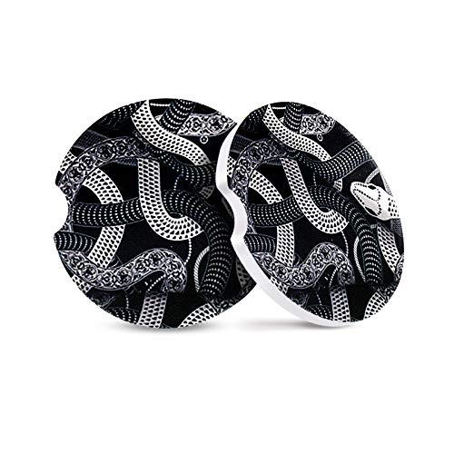 Car Coasters for Cup Holders,,2pcs Pack 2.56" Absorbent Car Coaster,Ceramic Stone Perfect for Absorb Drinks Water Drops. (Link Chain)