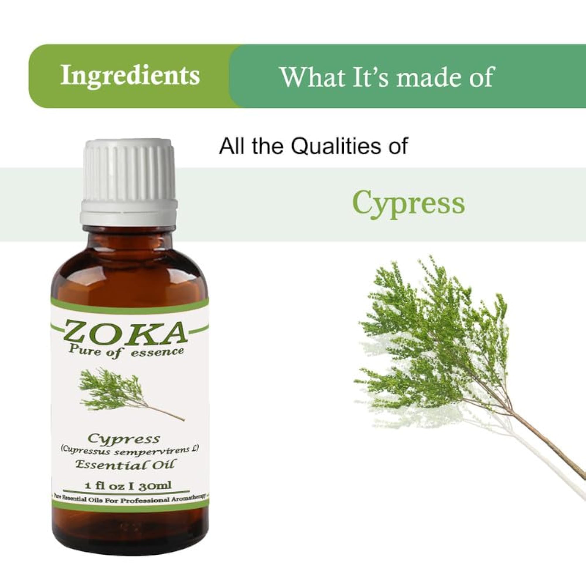 Zoka Cypress Essential Oil, Natural & Undiluted, Pack of 6