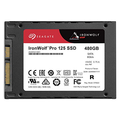 Image of Seagate IronWolf Pro 125 SSD 480GB NAS Internal Solid State Drive - 2.5 Inch SATA 6Gb /s speeds up to 545MB /s (ZA480NX1A001)