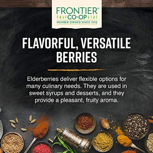 Frontier Co-op Dried Elderberries, 8oz Bag, European Whole, Kosher, Non-GMO | Elderberry Dried Fruit for Immune Support, Powder, Tea, Syrup, Gummies - Image 3
