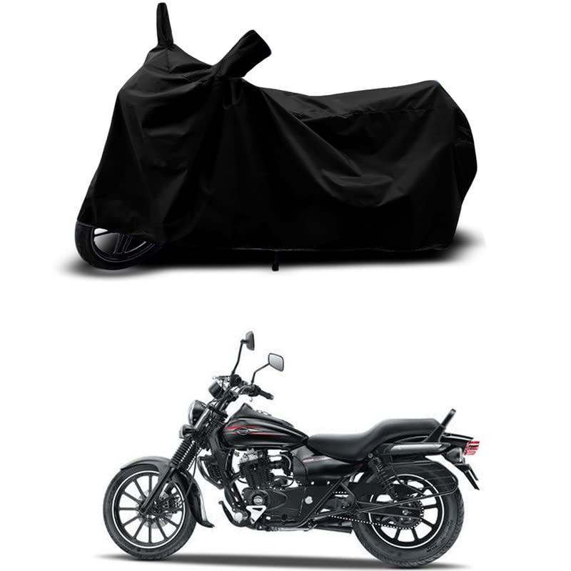 Image of 100% Scratchproof /UV-Rays /Heat Protection /Birds Dropping /Water Resistant /Dust Proof /Waterproof /Full Bike Scooty Two Wheeler Body Cover Compatible for Avenger Cruise 220 All Varients[Black]