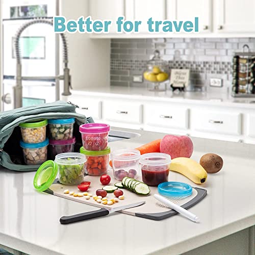 Mosville Baby Food Containers - 12 Sets, 4 Oz Food Grade Plastic Small Containers With Lids, Leakproof And Reusable, Microwave & Dishwasher Safe Freezer Containers For Food…… #TOP5