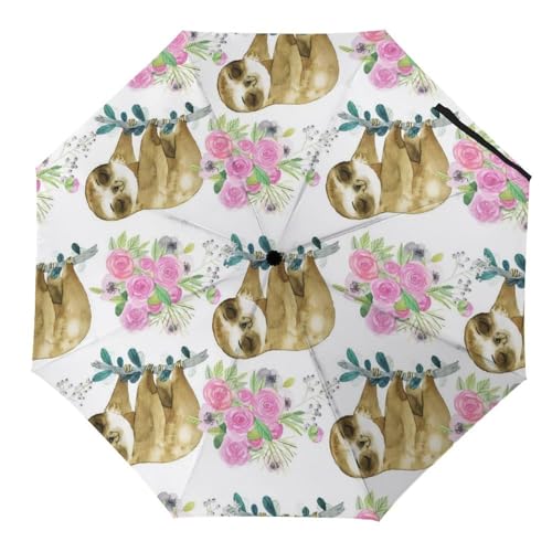 Parapluie pliant automatique cochon volant compact voyage femme homme