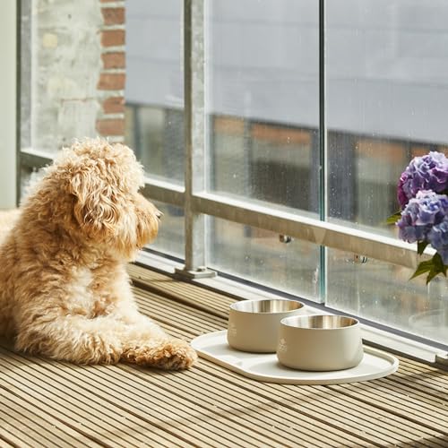 DOG Copenhagen Libra Napfmatte - rutschfeste, wasserdichte Futtermatte für Hunde, Coffee Cream, S