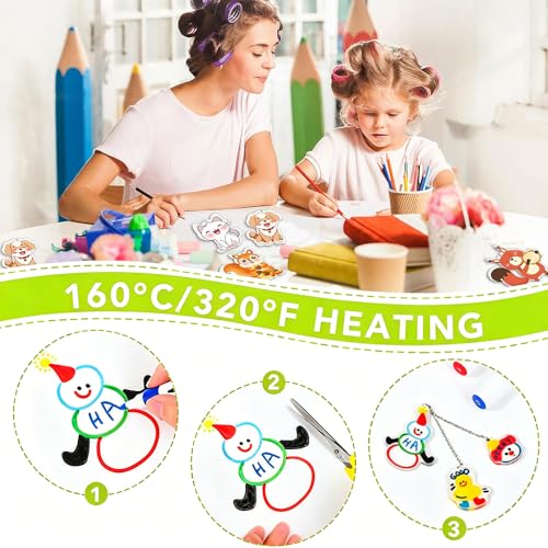 Image of Obtheleg Frosted Shrink Plastic Sheets for Kids DIY Crafts (10 Pcs) | Semi-transparent heat shrink art film paper, ideal for making keychains, jewelry, and creative designs (20x14.5cm).