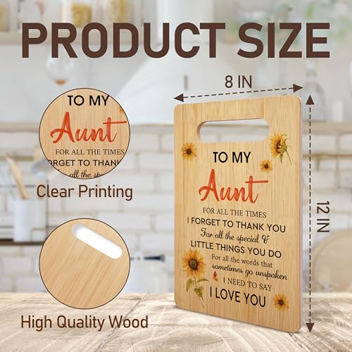 Tablero de corte de bambú para tía, tableros de charcutería en madera, regalos para cumpleaños, Día de la Madre o Navidad, decoración de cocina miniatura 2
