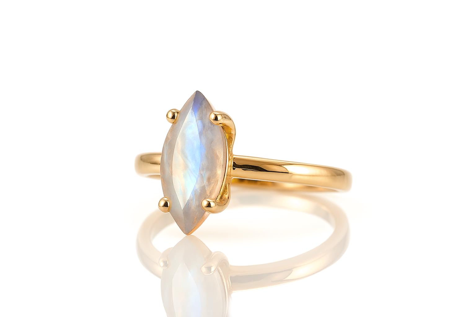 Eleganter Mondstein Ring - Charmante Rose Gold Marquise Ringe für Frauen - Anpassbare Versprechen Ring, Stapelbar Ring, Jeden Tag Ring - Handgemachter Schmuck für Veranstaltungen