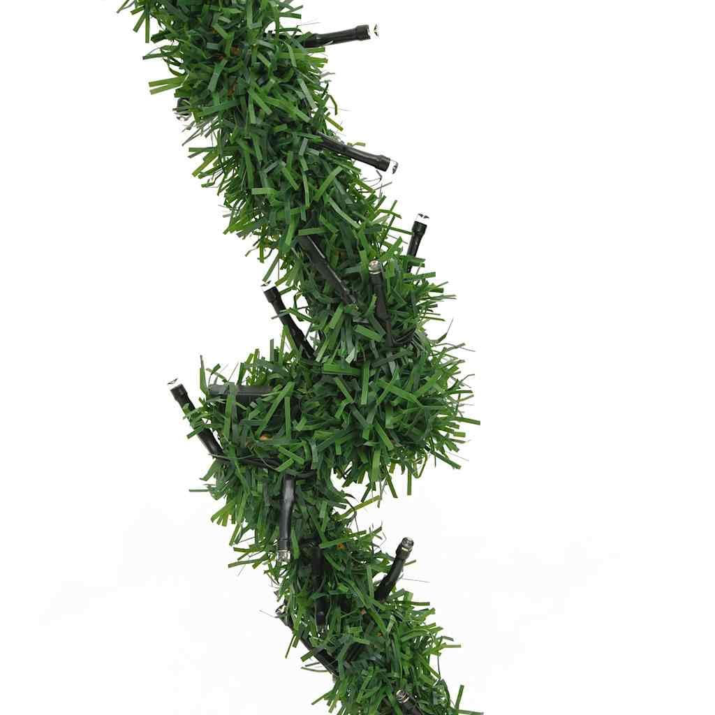 Weihnachtsbaum aus Eisen mit 115 LEDs, 90 cm Höhe, grüne Tannennadeln, 8 Lichteffekte, IP44 wasserdicht, USB-Anschluss, für Innen und Außen, mit Erdspießen und Lichterkette