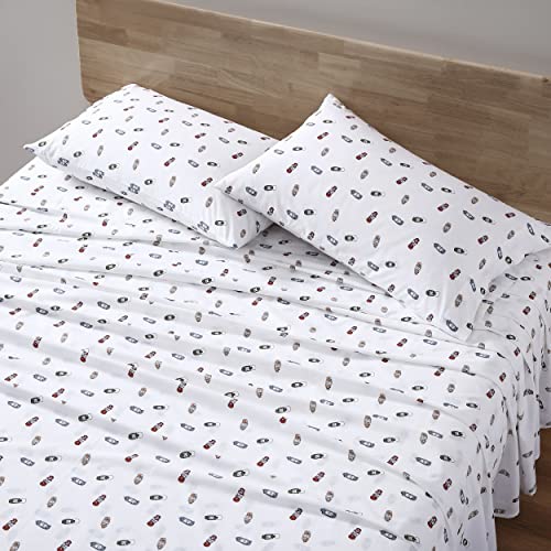 Image of Eddie Bauer - King Sheets, Cotton Percale Bedding Set, Crisp & Cool Home Decor (Explore Lantern White, King)
