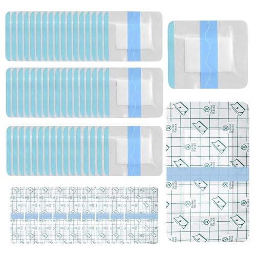 Waterproof Dressings for Wounds Waterproof Plasters for Swimming and Daily Use Clear Plasters and Adhesive Wound Dressing Bandages and Dressings in Two Sizes with White PU Film 6x7cm and 9x15cm