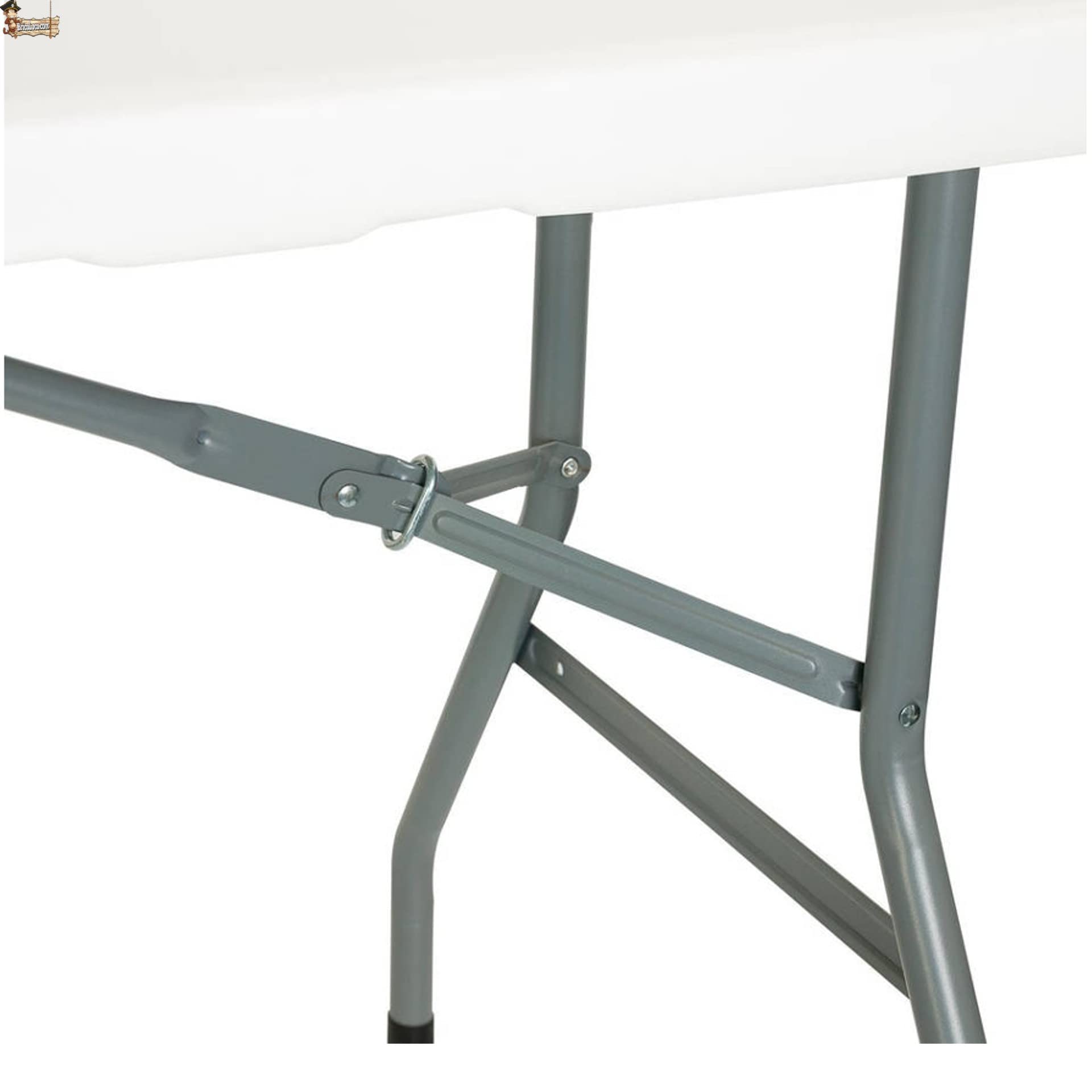 BricoLoco.com Mesa Plegable Comedor Camping, jardín, terraza, Catering. 2,4 MTS. Capacidad hasta 12 comensales. Estructura en Acero. Asa Transporte. (Largo 2,4 MTS.)