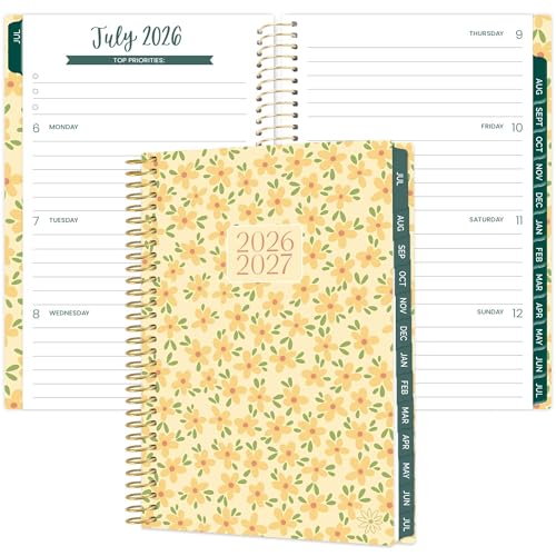 bloom daily planners 2026-2027 Academic Year Pocket Planner (July 2026 - July 2027) 13 Months - SMALL 4” x 6” Weekly Monthly Agenda Organizer & Calendar Book - Butter Yellow Daisies