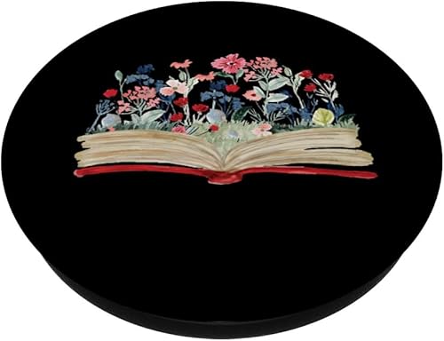 Miniatura 2 de Regalo de lector ávido de ratones de biblioteca de flores, diseño floral de lectura de libros Nerd PopSockets estándar PopGrip