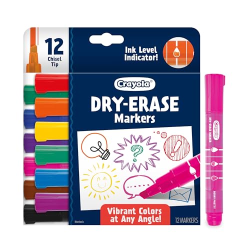 Crayola Take Note Dry Erase Markers for School (12ct) Essential Easter Basket Stuffers, Chisel Tip Whiteboard Markers, Spring Craft Supplies for Teachers, Low Odor (Pack of 2) - image 7