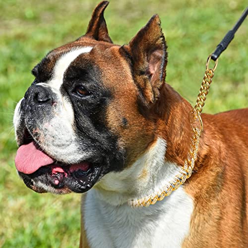Yerliker Chain Dog Collar Cuban Link Dog Chain Metal Dog Chain Collars 12 Mm Width Dog Cuban Link Collar For Small Medium Large Dogs (12 Inch) #TOP6