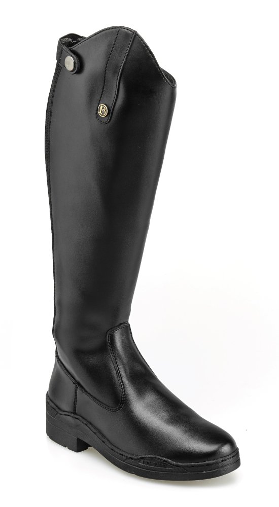Brogini Modena Long Riding Boots, Synthetic Leather, Zip up, Black (Black, UK 6.5)