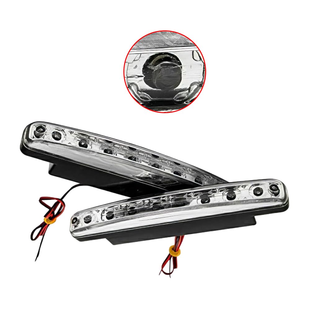 2 super jasne światła do jazdy dziennej, 8 diod LED, białe