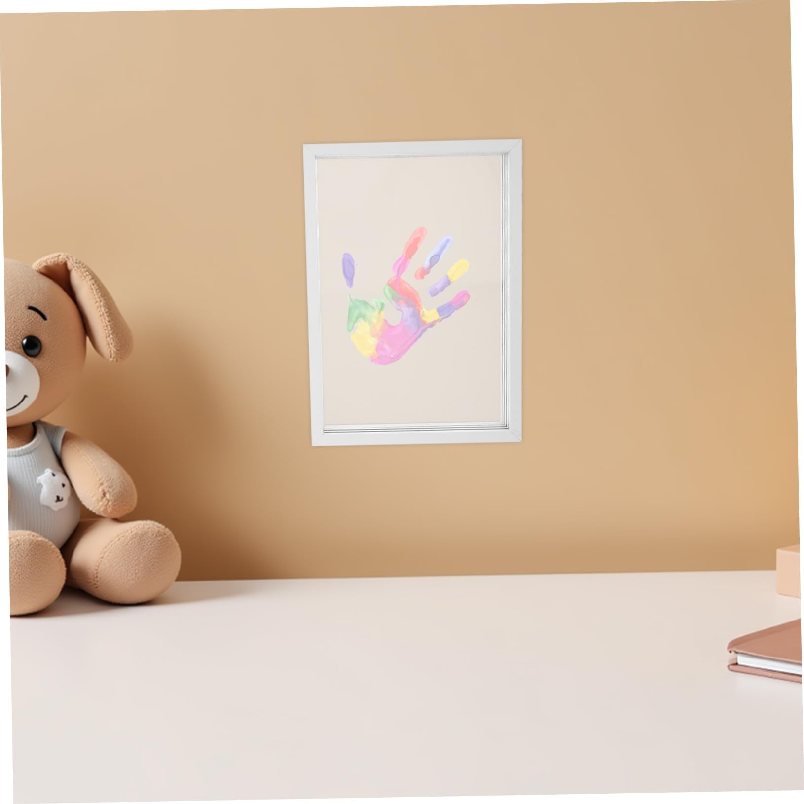 Hemobllo Kit Impronte Famiglia Cornice in Legno per Calchi delle Mani e Foto Ricordo di Famiglia per Anniversari e Shower