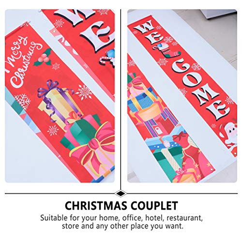 Cabilock 1 par de banners de varanda, placa de boas-vindas para varanda, decoração de Natal para fes