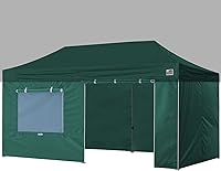 Vista 8 de Eurmax - Kit de paredes con cierre para toldo de 10 x 20 pies, con ventana de malla y puerta enrollables, solo 4 paredes (color blanco)