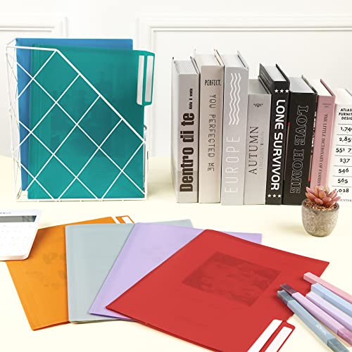 Eoout 36Pcs File Folders Letter Size, Plastic File Folders For Documents 6 Assorted Morandi Colors 1/3-Cut Tabs With Erasable Category Labels For Notes Office And School Supplies #TOP6