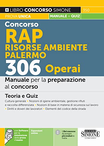 Concorso RAP Risorse Ambiente Palermo 306 Operai - Manuale per la preparazione al concorso - Teoria e quiz