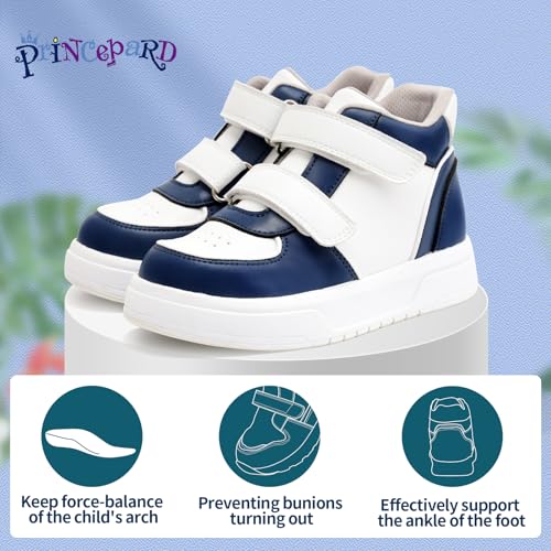 princepard Orthopedic Shoes for Kids and Toddlers,Fashion Thick Sole Sneakers with Ankle and Arch Support Blue 7 Toddler by princepard - Used condition - Image 3