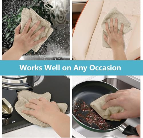 image for HOMEXCEL Brown Microfiber Cleaning Cloth, 50 Pack Cleaning Towels for 