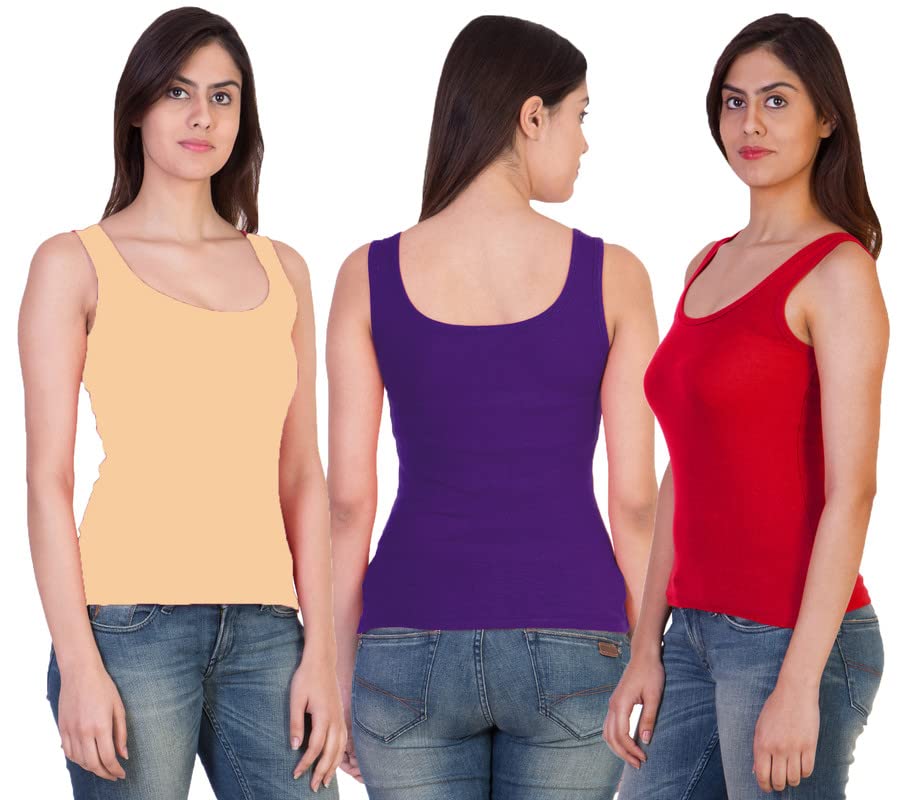Image of Pack of 3 Premium Tank Top Vest Top Camisole Sando Spaghetti Inner Wear Camis for Women,Girls