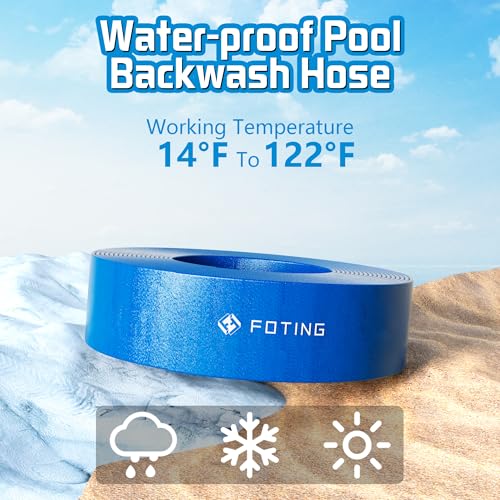 FOTING 50FT Pool Backwash Hose 1-1/2 IN, Heavy-Duty Discharge Hoses PVC Pool Drain Hose, Lay Flat Hose for Pool Drainage, Sump Pumps, Yard, Water Transfer, Weather-Proof Water Pump Hose by FOTING - Image 5