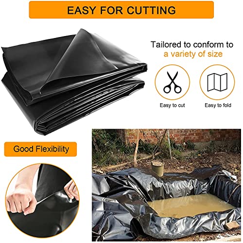20 X 30 Feet Pond Liner 20 Mil, Ldpe Pond Skins For Fish Ponds Stream Fountain Water Garden, Black Waterfall Backyard Koi Pond Liner, Easy Cutting Underlayment Pond Lin #TOP3