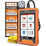 LAUNCH CRE OBD2 Diagnosegerät für VW/Audi/Skoda/Seat/Bentley/Bugatti/Lamborghini,für Alle Systems: Motor,Getriebe,ABS,SRS,TPMS,EPB,ESP,IMMO usw.50+ Reset-Funktion,Online-ECU-Codierung,Aktiver Test