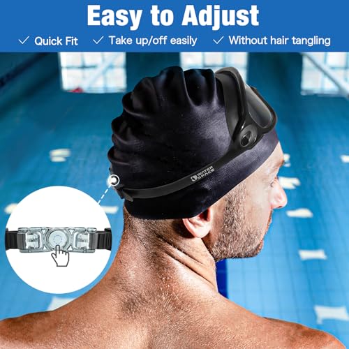 Image of Water Space 2 Pack Swim Goggles Swimming Goggles for Youth Adult Men Women Anti-fog UV Protection Waterproof Large Frame 180 Wide View Clear Vision Swimming Goggles Pool Water Goggles Easy to Adjust