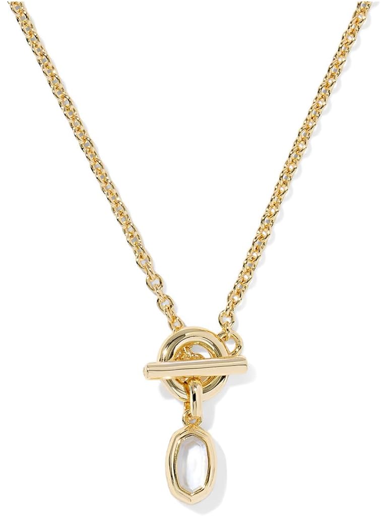 Silver Kendra Scott Minii Elisa Toggle Short Pendant Necklace