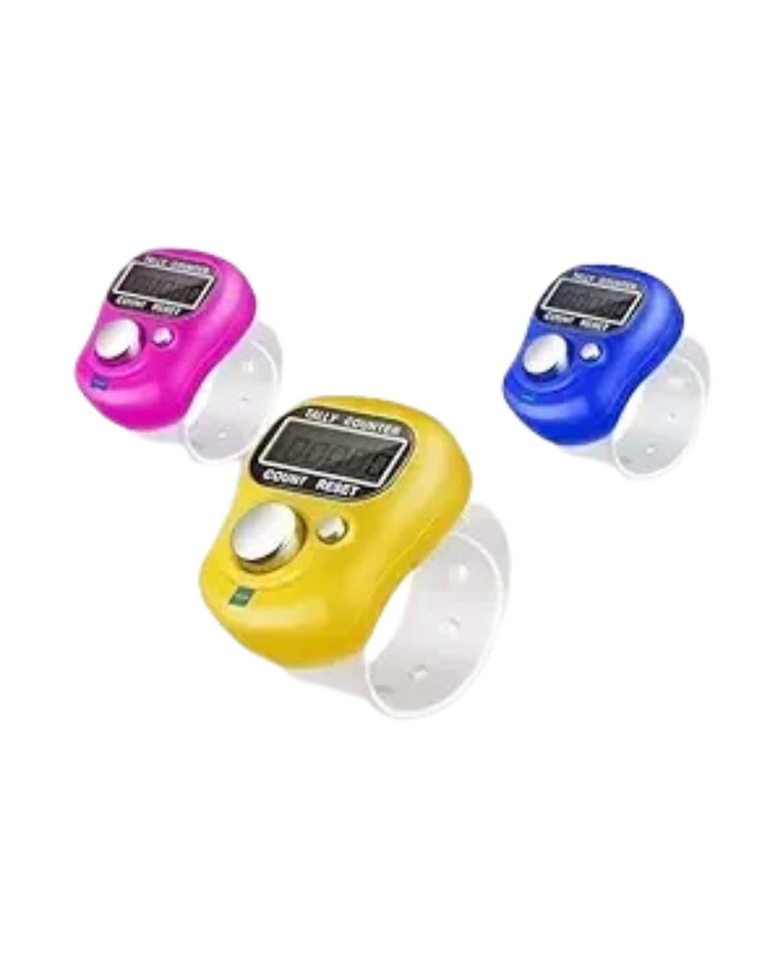 BHEMA Digital Tally Counter Finger Ring - Electronic Hand Clicker for Prayer Mantra Japa Digital Clicker Ring for Prayer Meditation Cricket Umpire Counting Purpose (Plastic Multicolor) (White)-image-40