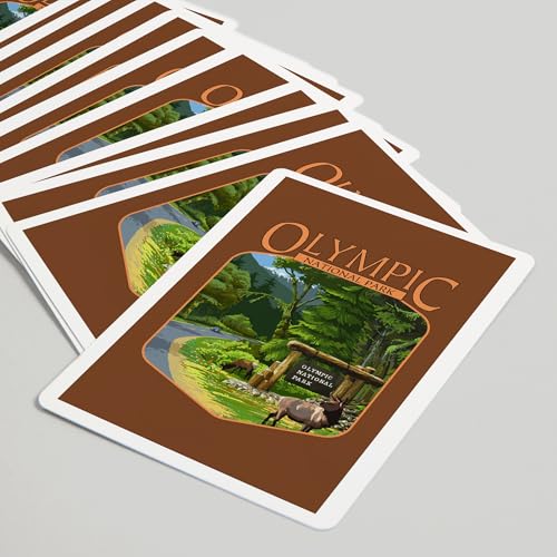 Naipes de poker Lantern Press Olympic National Park, 52 cartas miniatura 5