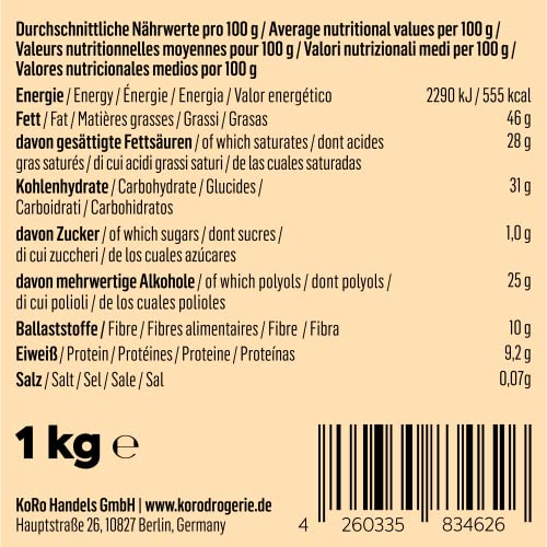 KoRo - Schokodrops mit Xylit 1 kg - Vegane Zartbitterschokolade - Ohne Zuckerzusatz - Mit Xylit gesüßt* - Zum Backen & als Topping