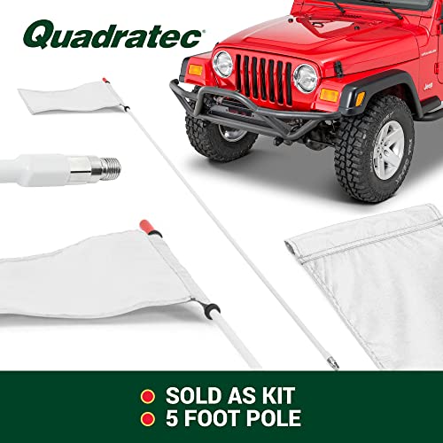 Quadratec 5\' Trail Safety Flag and Pole - 5\' Fiberglass Composite Flag Whip and Warning Red Nylon Flag - Fits Jeep Wrangler YJ, TJ, LJ, JK, JKU, JL, JLU, Gladiator JT Truck & All Vehicles - Flag ONLY - Thumbnail 6
