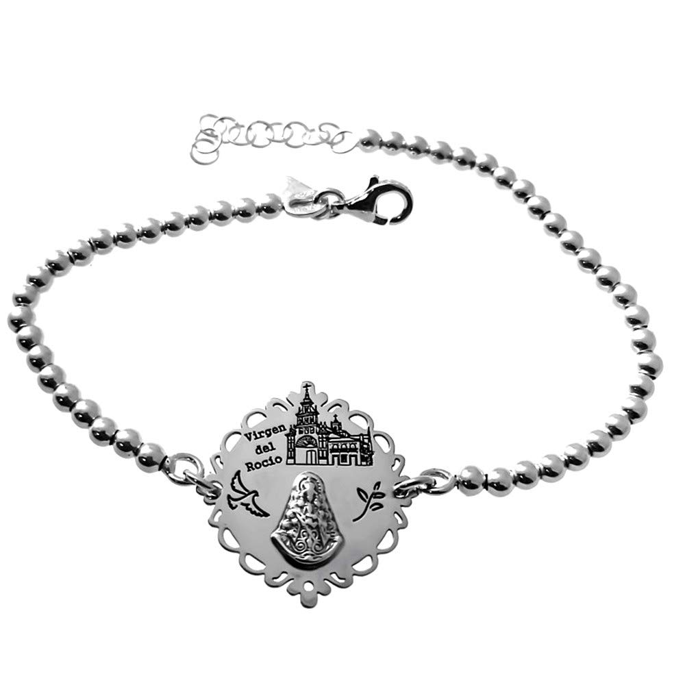 Bracciale Catena con Crystal Rosa e Stella Bombata Palline pendenti in