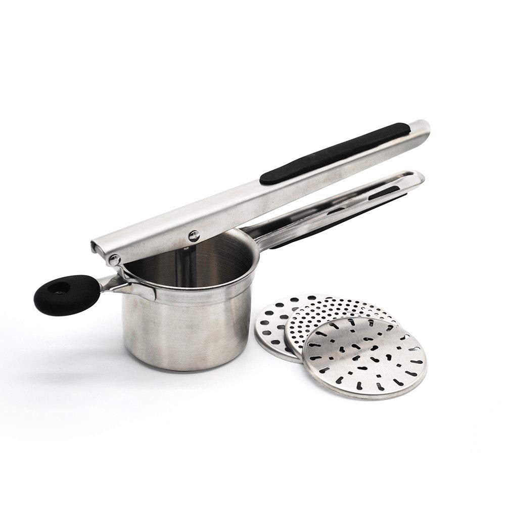 3 in 1 Stainless Steel Potato Masher Ricer,Fruit Vegetable Juicer Press Manual Handle Maker Kitchen Cooking Tool