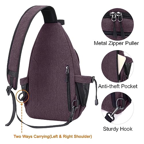 Backpack For Men MOSISO Sling Backpack,Canvas Crossbody Hiking