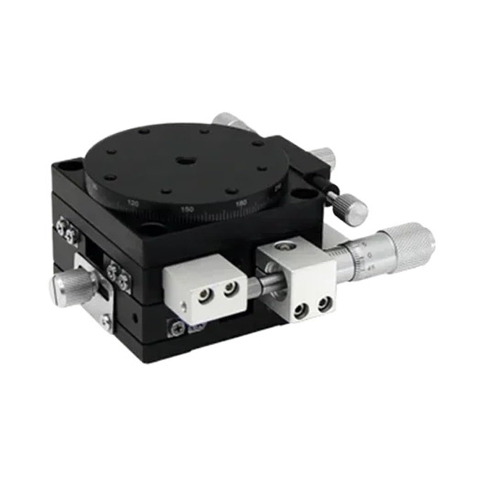 IGNVXMGKP R Axis XR ZR XYZR Axis Rotary Table Manual Fine Tuning Micrometer Vertical Lift Platform Optical Trimming Displacement Platform(XYZR Axis Precision,60mm Table)