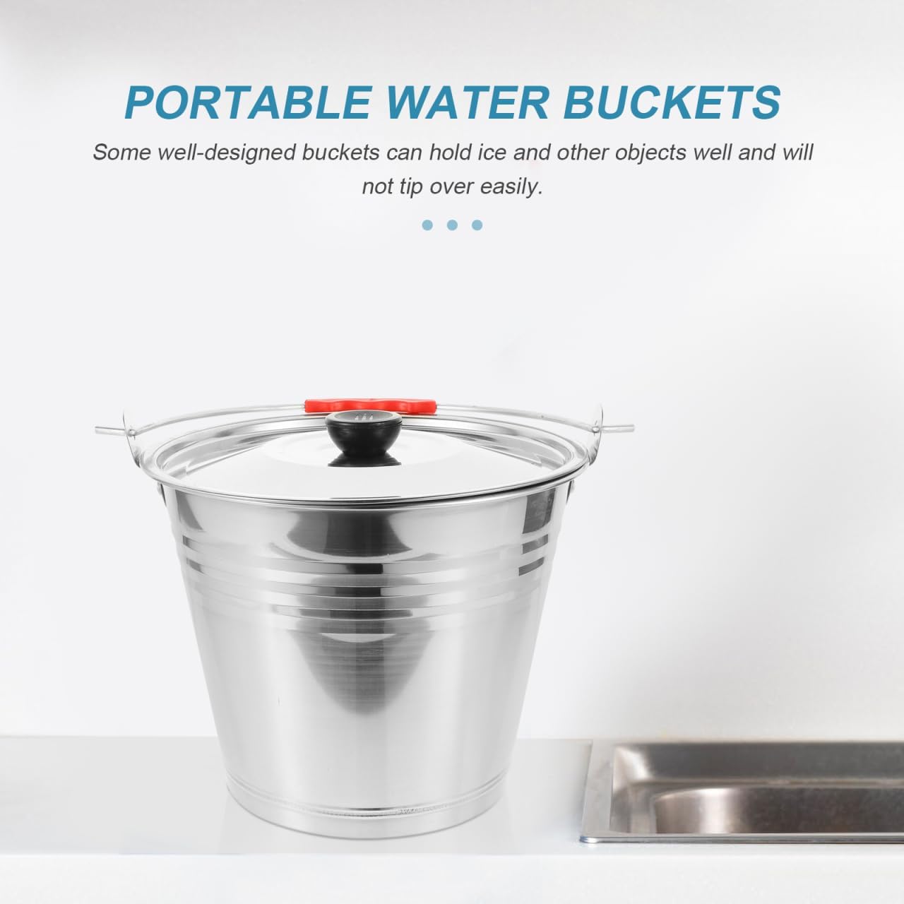 Toddmomy Household Water Bucket with Lid 8.85 Inch Multi-Purpose Milk Pail for Home Kitchen Bar and Ranch Use