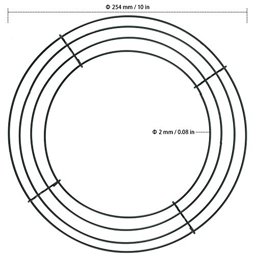 ZEONHAK 20 Pack 10 Inches Metal Wreath Frame, Round Metal Wire Wreath Frame, Wire Wreath Rings for Wedding, Holidays, Home Party Garden Decorations, Valentines, Dark Green - Thumbnail 2